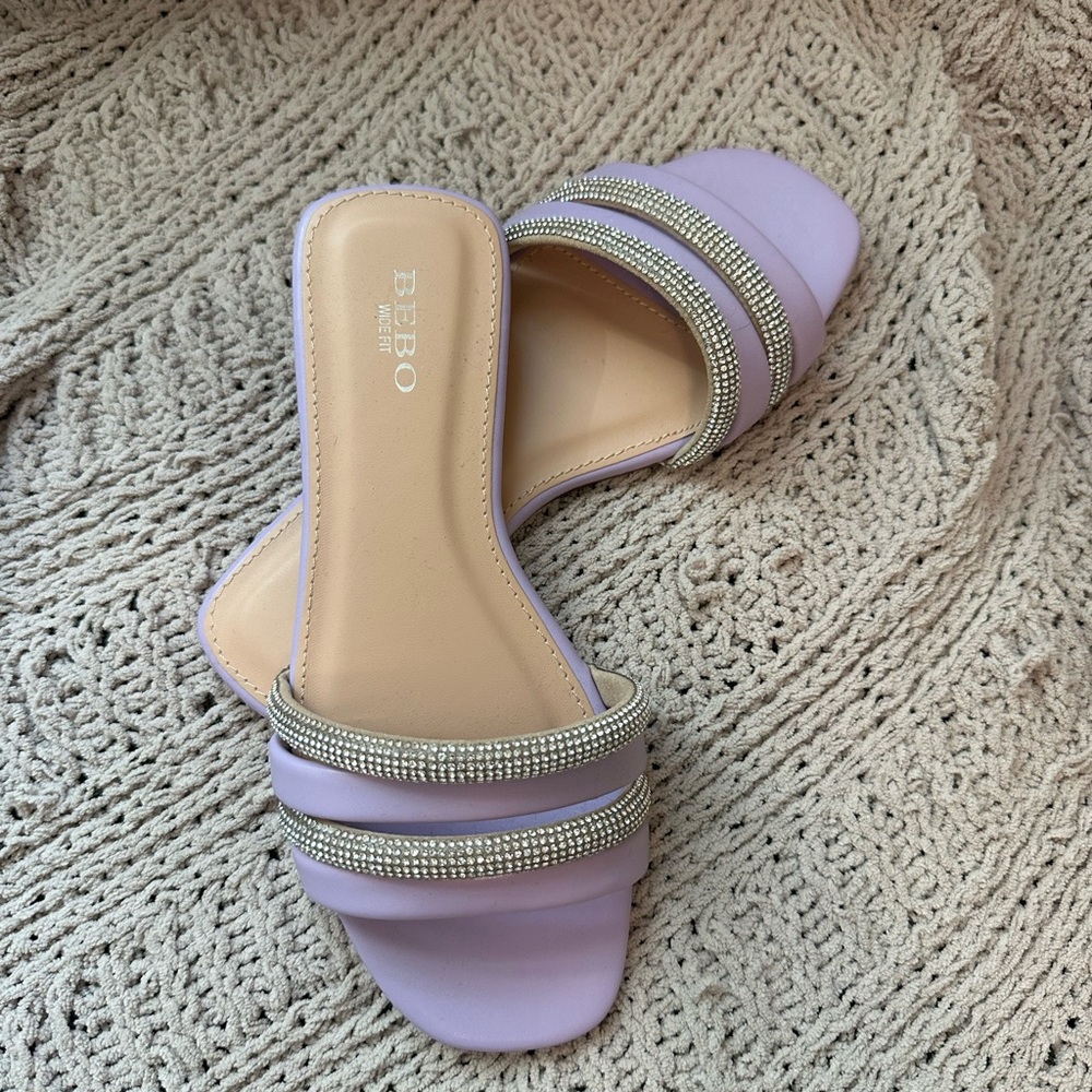 Lavender ASOS sandals, with silver jewels, wide fit